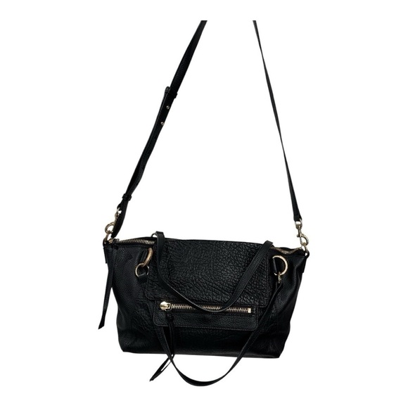 VINCE CAMUTO RAYA SATCHEL HANDBAG PURSE Black Leather - Picture 5 of 10